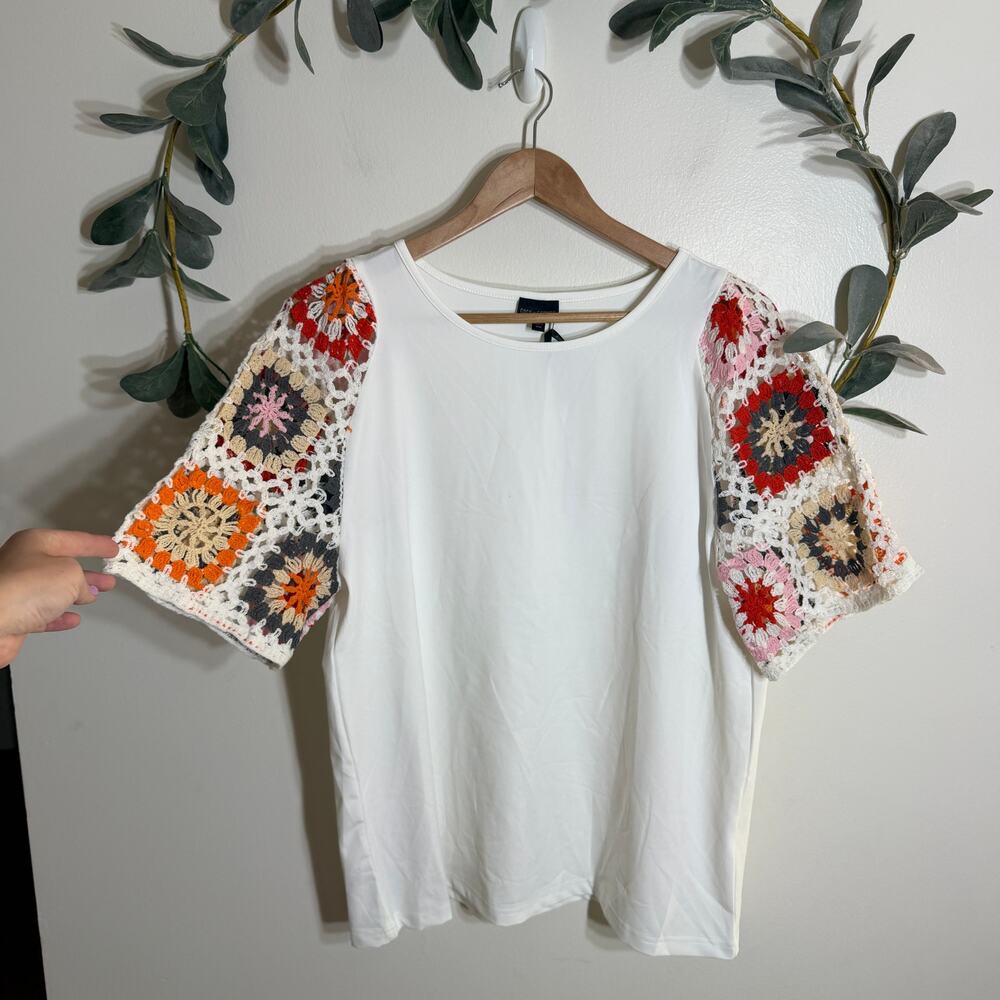 NWT Coco + Carmen Crochet Sleeve Tee